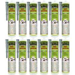 Petec 94131 - Multifunktionelle Nahtabdichtung, grau 310 ml spritz- & streichbar - VPE Set - 12 Stc