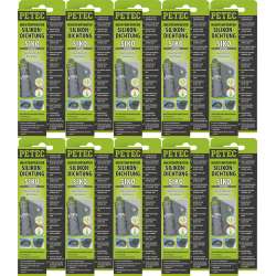 Petec 97680 - Hochtemperatur-Silikondichtung, SIKO grau 70 ml - VPE Set - 10 Stck