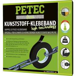 Petec 87210 - Kunststoff-Klebeband 10m x 19 mm x 1,1 mm SB-Karte f�r alle Kunststoffe auch PE & PP